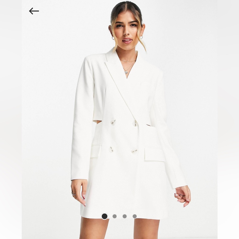 ASOS Stradivarius blazer dress in white